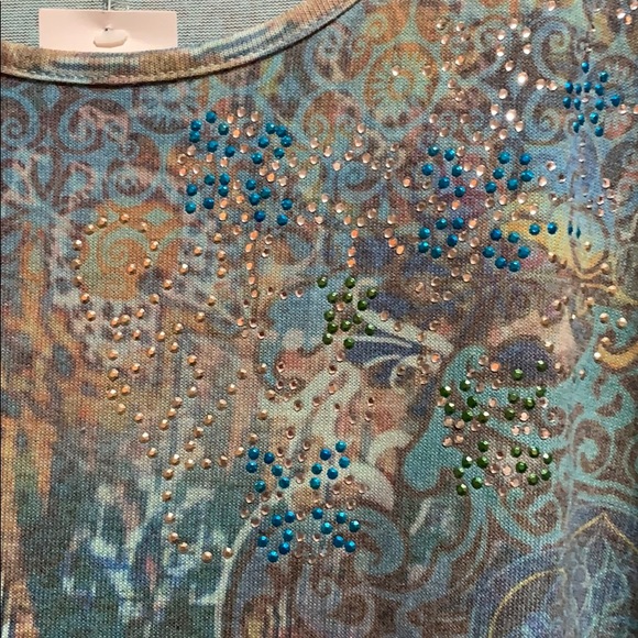 FRENCH BAZAAR XXXL TOP/TUNIC SHARK BITE TEALS - Picture 4 of 8